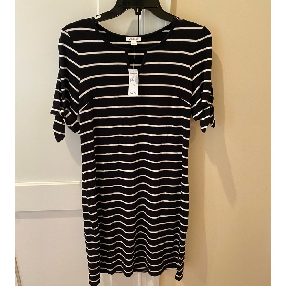 Westport Black & White Striped Dress Size XS